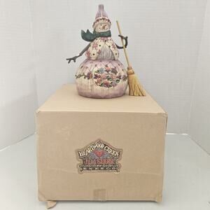 Jim Shore 2003 Heartwood Creek Winter's Warmth Snowman With Broom C 112249